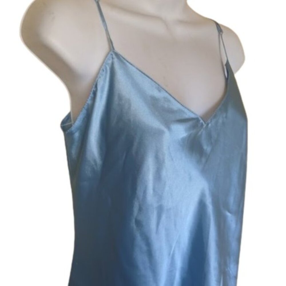 La SENZA Blue Satin Night Gown Size Large - Picture 3 of 4